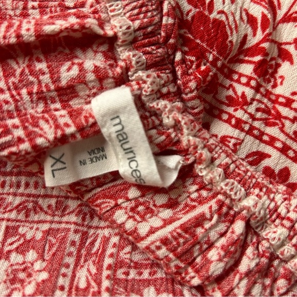 Maurices Red and White Floral Camisole Size XL - Picture 5 of 6